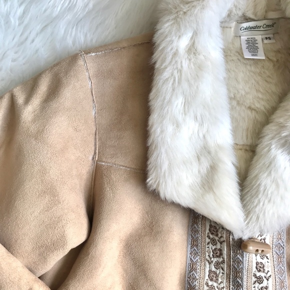 Coldwater Creek Suede and Faux Fur Jacket - Picture 4 of 10